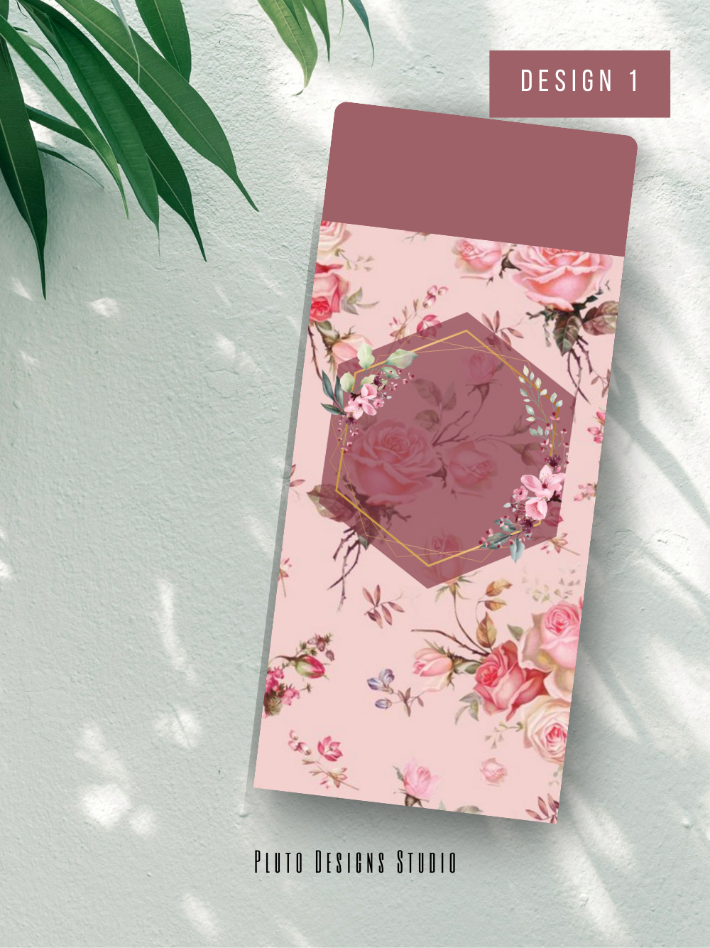 Money Envelope Floral Garden Theme in Dainty Pink and Teal