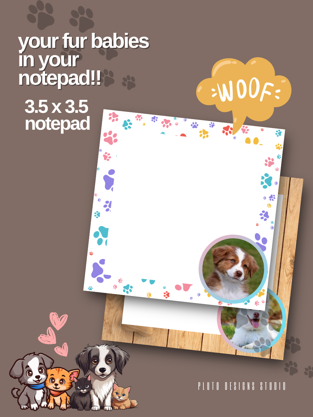 Fur Baby Design Customized Personalized Notepad