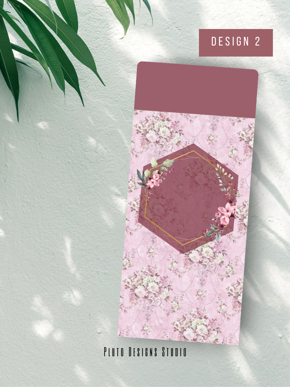 Money Envelope Floral Garden Theme in Dainty Pink and Teal