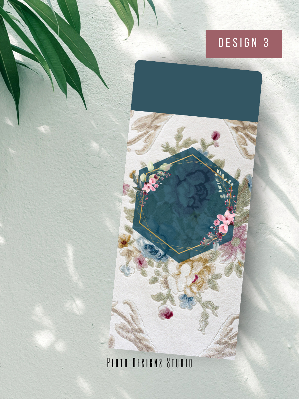 Money Envelope Floral Garden Theme in Dainty Pink and Teal