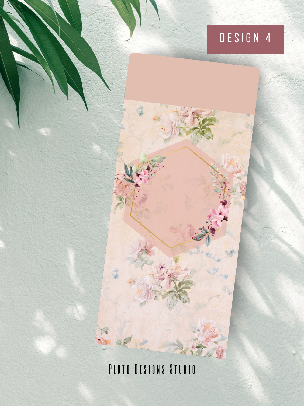 Money Envelope Floral Garden Theme in Dainty Pink and Teal