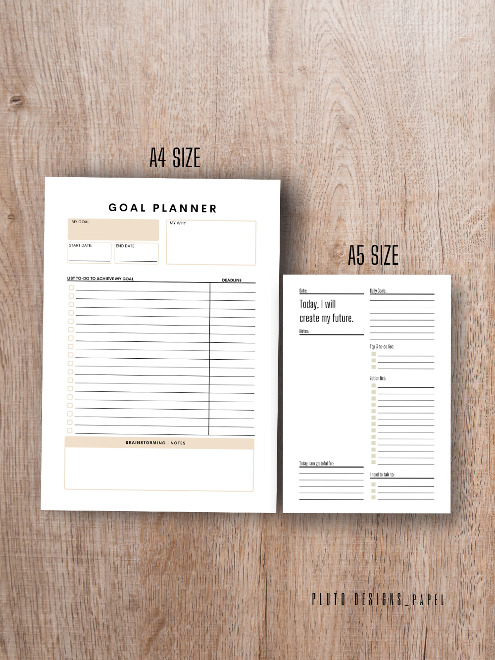 Minimalist Corporate Modern Goal Planner & To-Do List Notepad