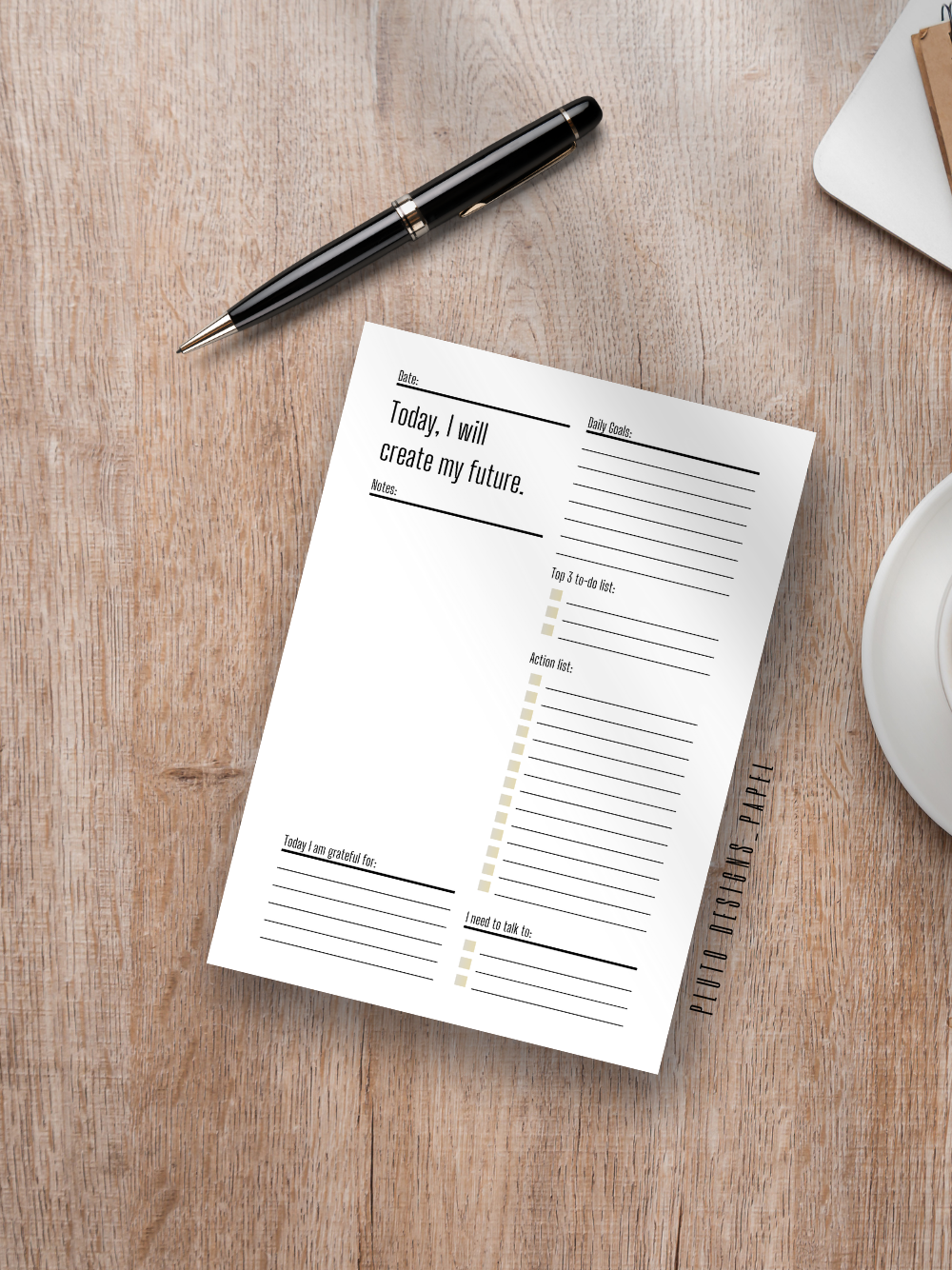 Minimalist Corporate Modern Goal Planner & To-Do List Notepad