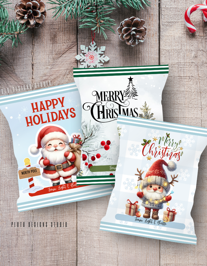 Christmas-Themed Chip Bags for Holiday Season B1