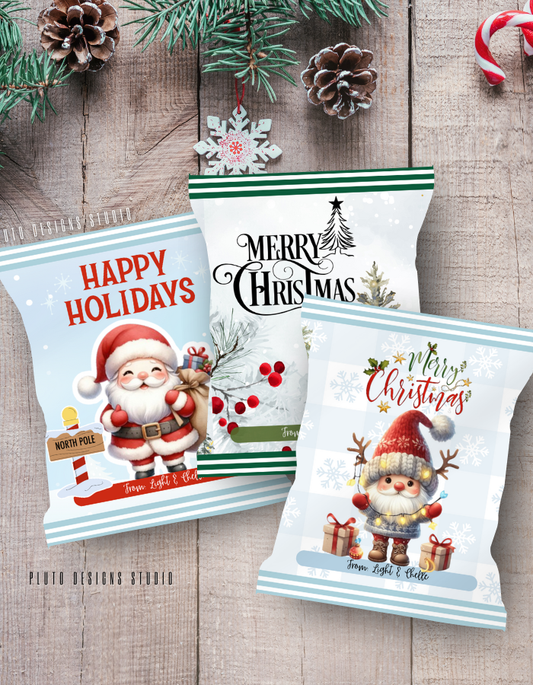 Christmas-Themed Chip Bags for Holiday Season B1