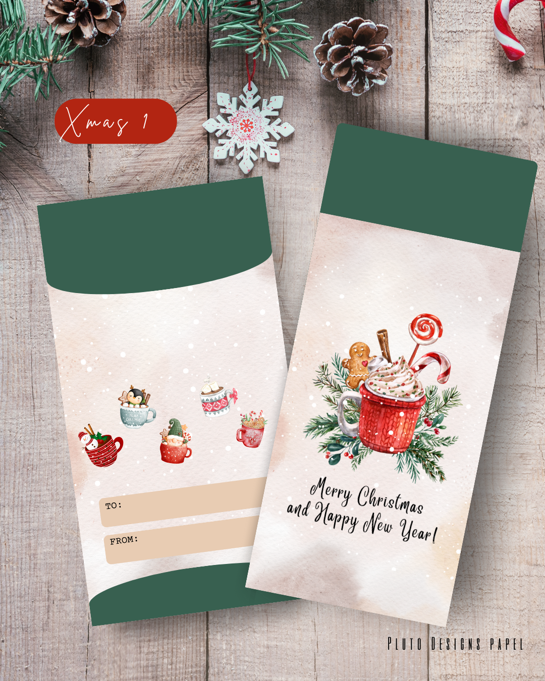 Christmas Money Envelopes holiday Theme 1