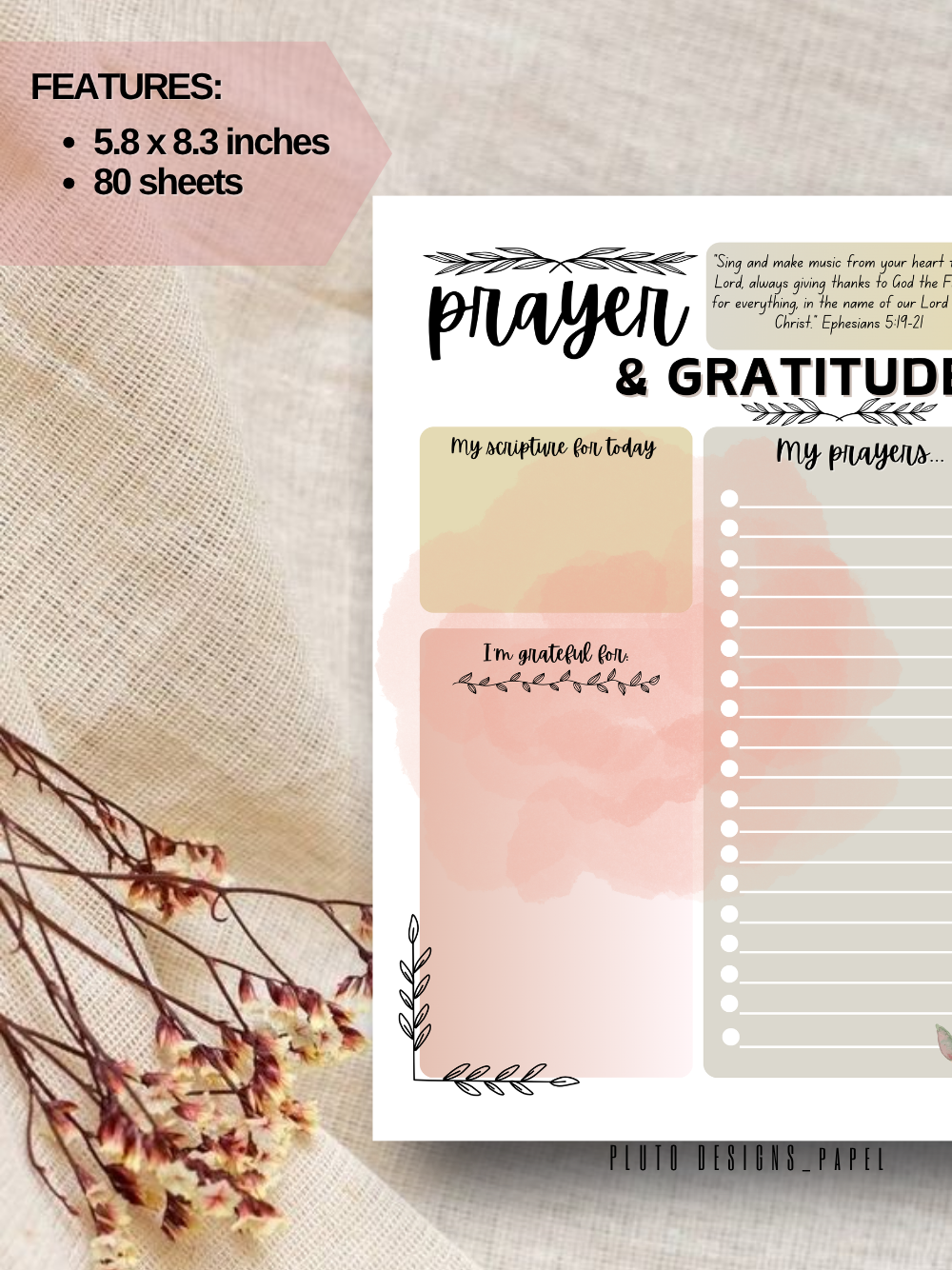 Prayer &amp; Gratitude Notepad