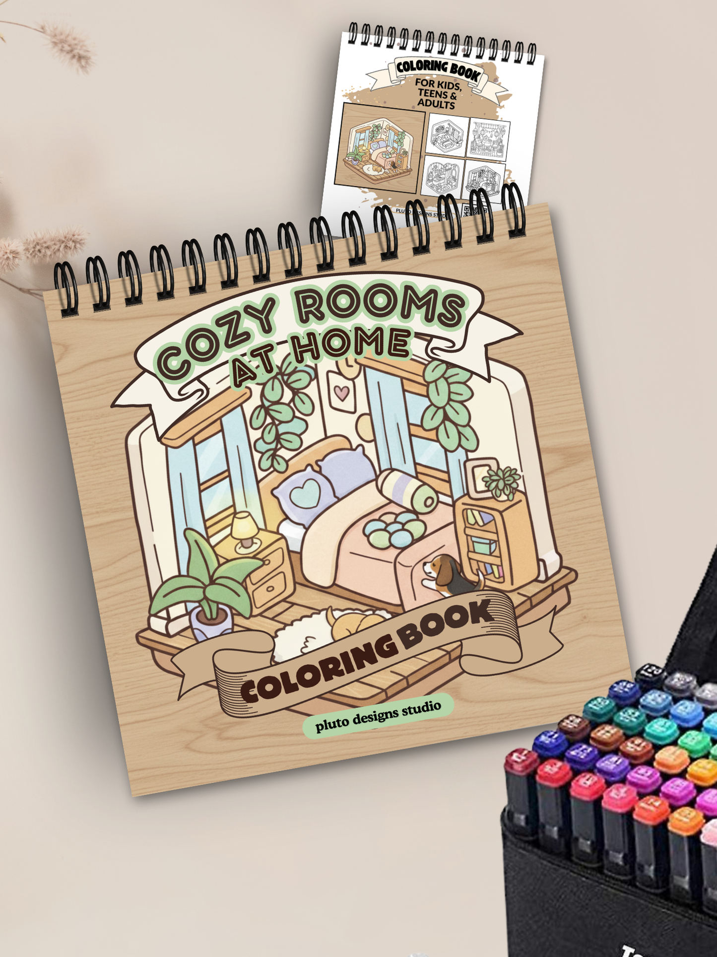 Cozy Rooms Coloring Book – Relaxing Home-Inspired Coloring Pages for All Ages (56 illustrations)