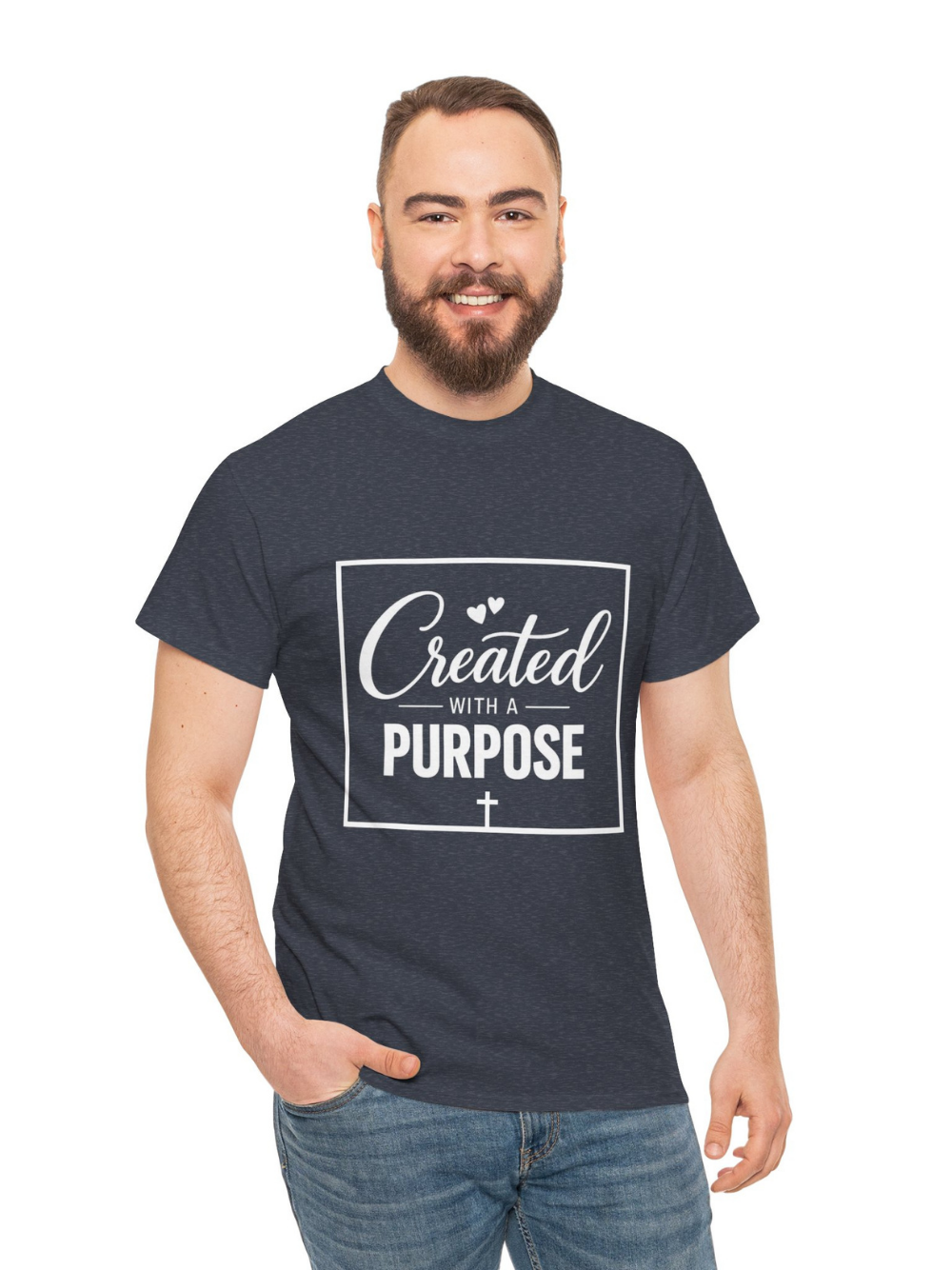 Created With A Purpose T-Shirt — Inspirational Christian Unisex Tee