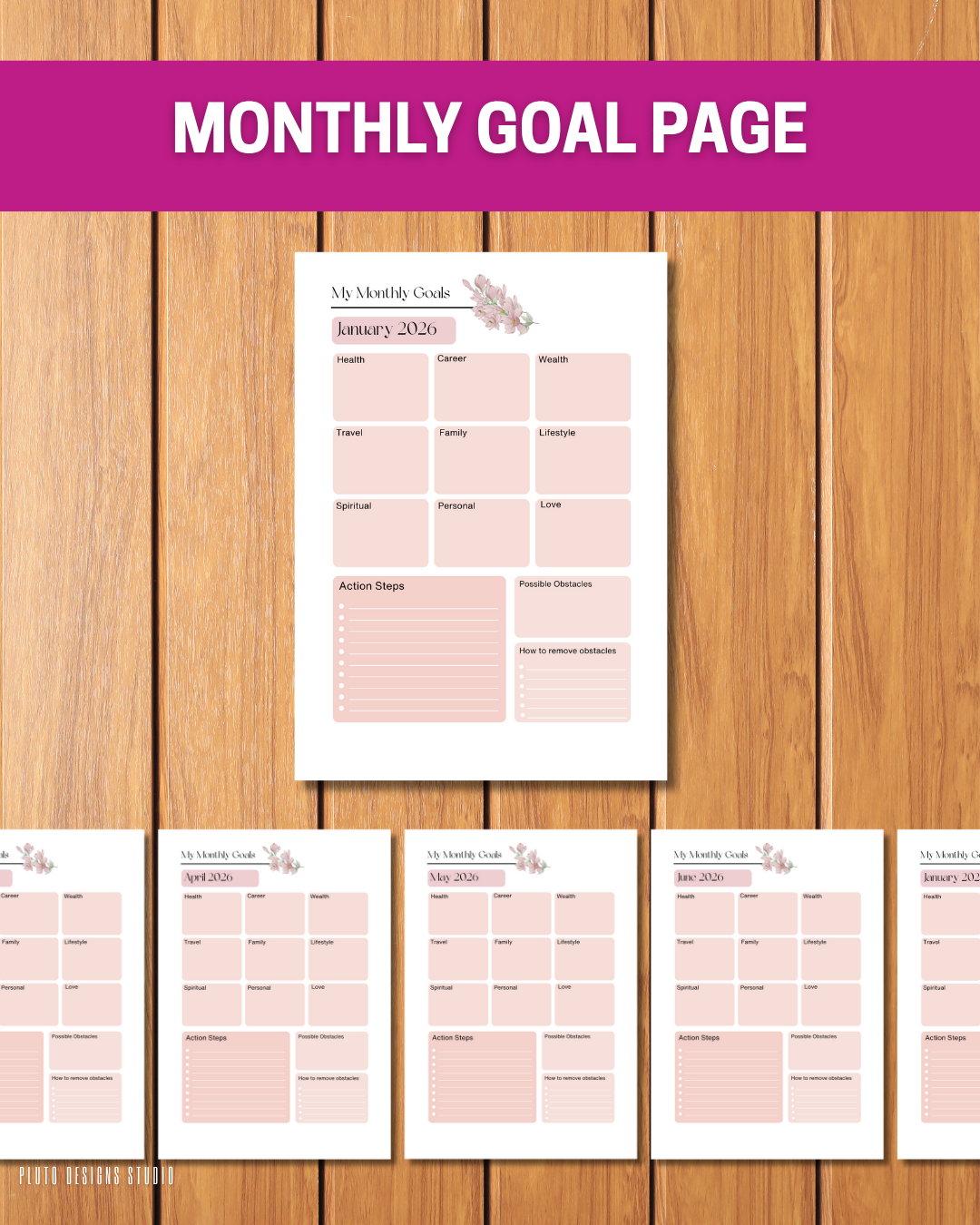 2026 Comprehensive Floral Planner – Fully Editable Canva Template (Canva Template)