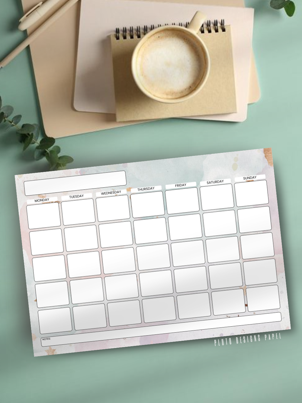 Cute Weekly & Monthly Planner for Goals and Desk Calendars