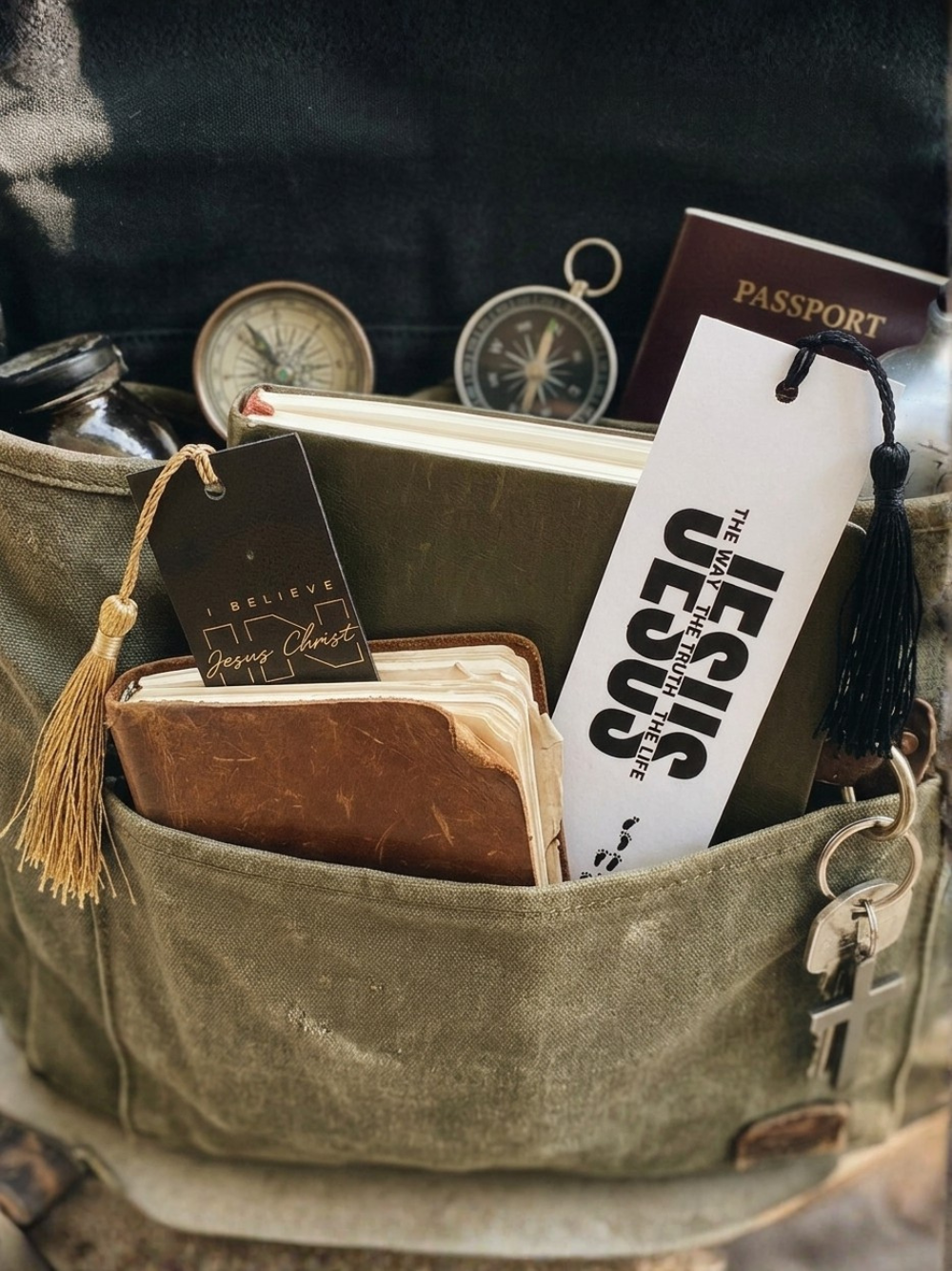 Faith-Themed Bookmark with Tassel | Bible Verse Christian Bookmarks in 8 Designs by Pluto Designs Studio Papel
