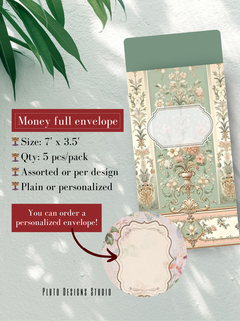 Money Envelope Elegant Wedding Vintage Theme