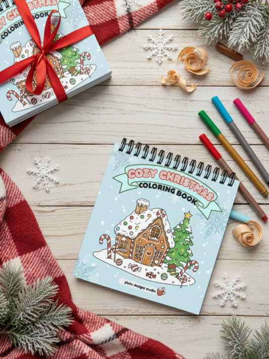Cozy Christmas Coloring Book – 60 Festive Illustrations | Relaxing Holiday Coloring Book