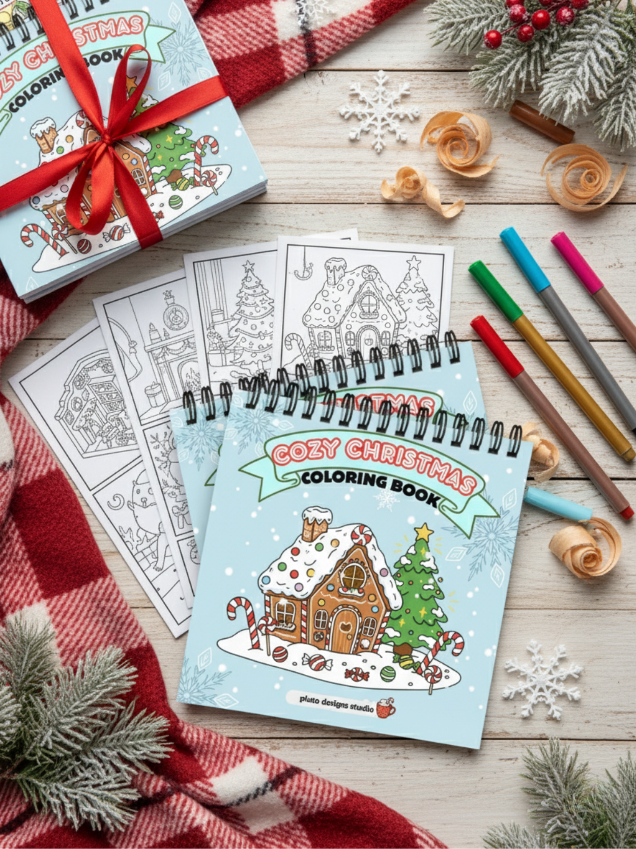 Cozy Christmas Coloring Book – 60 Festive Illustrations | Relaxing Holiday Coloring Book