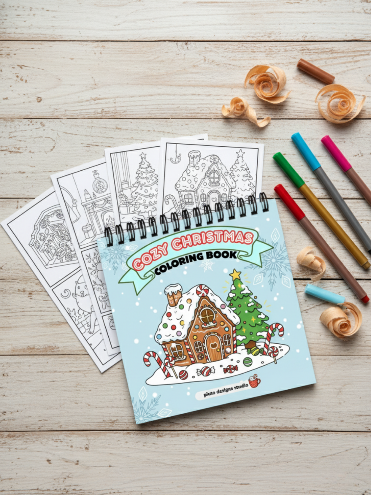 Cozy Christmas Coloring Book – 60 Festive Illustrations | Relaxing Holiday Coloring Book