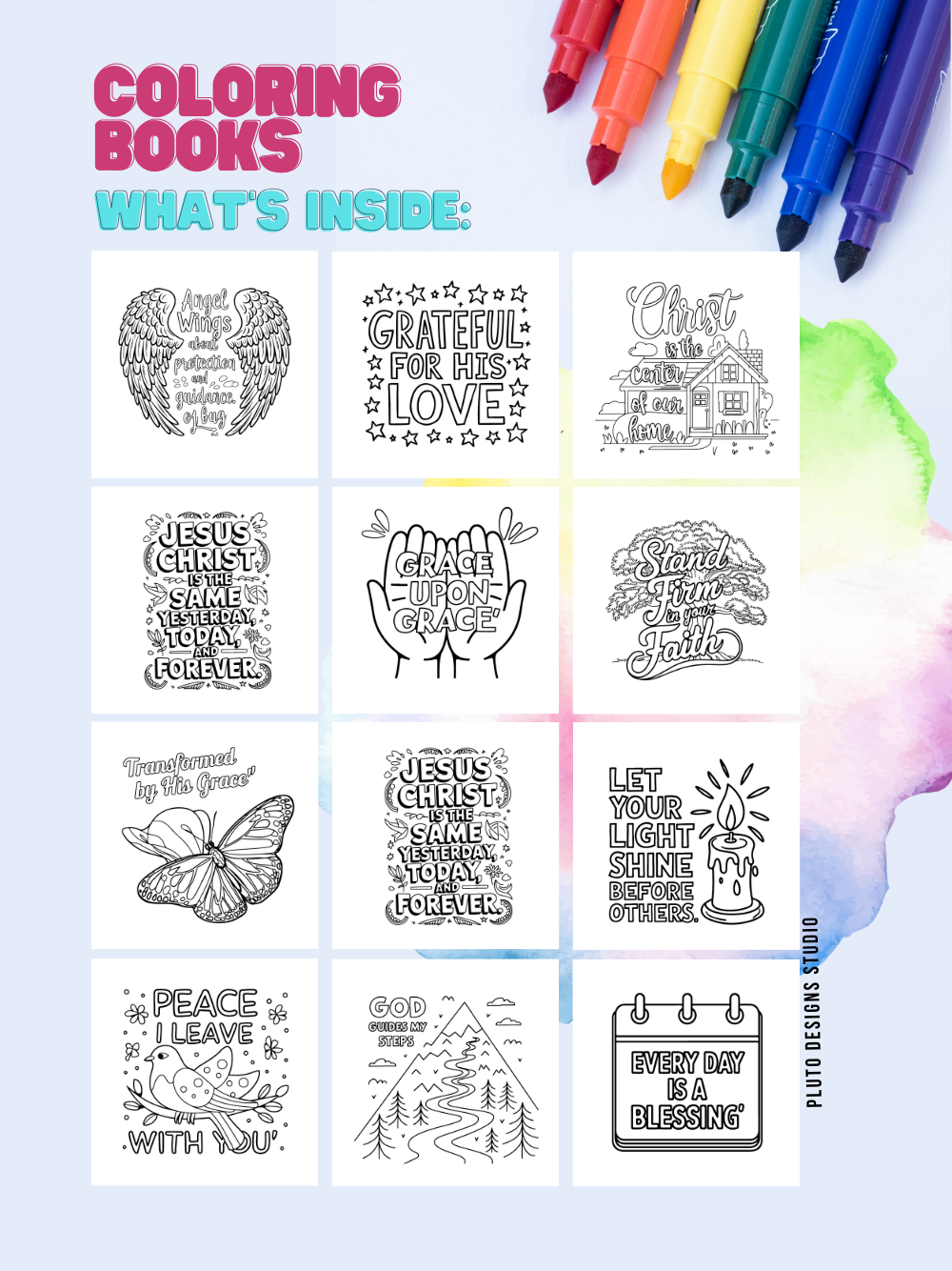 50 Inspirational Coloring Book for Adults: Christian Message Patterns to Color - Bold & Easy Positive Christians Affirmations for Adults Men Women & Teens