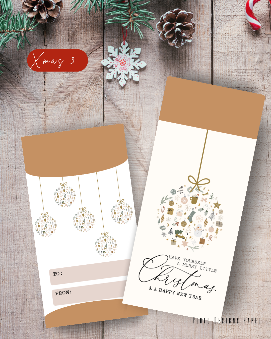 Christmas Money Envelopes holiday Theme 1