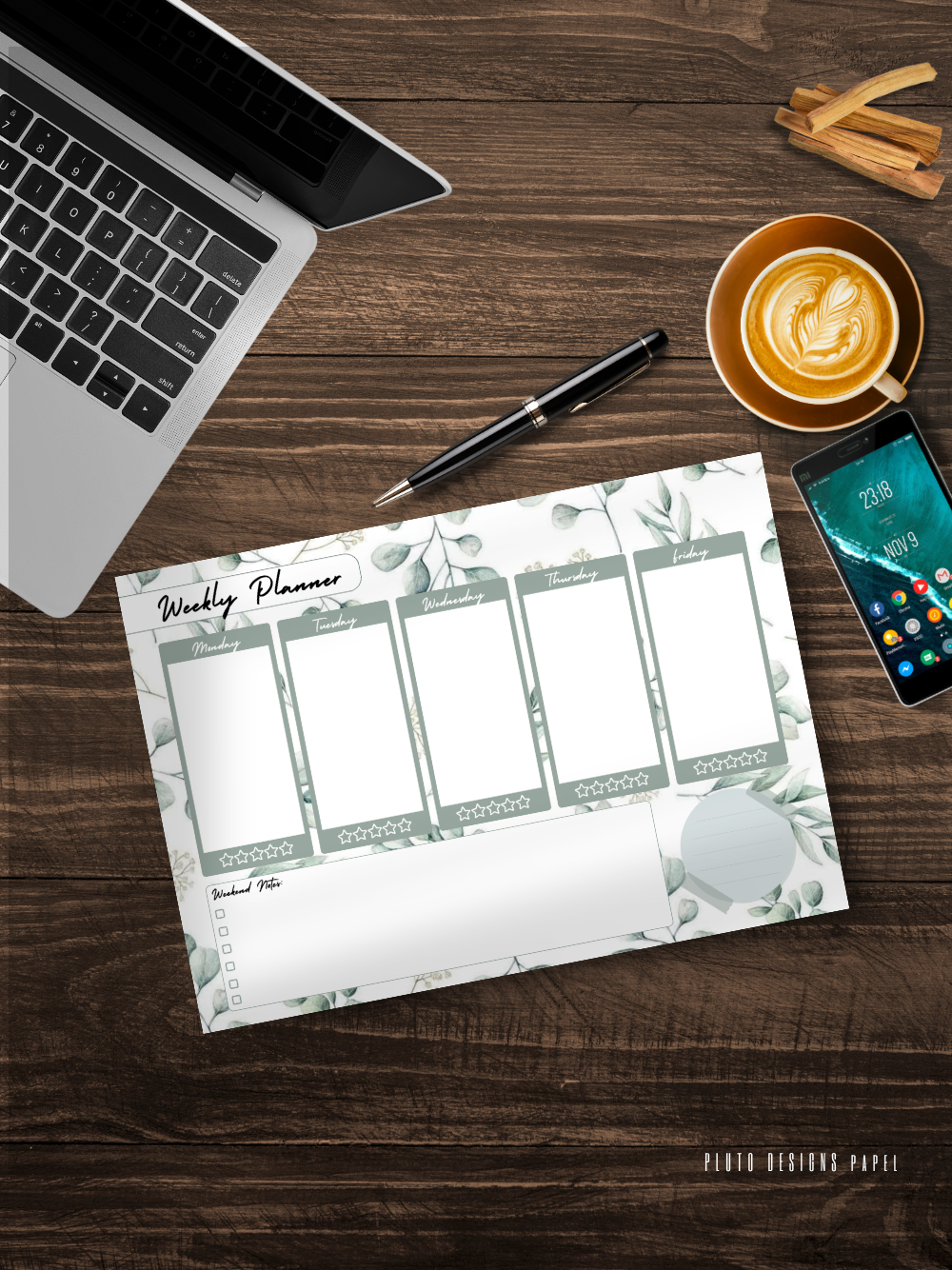 Cute Weekly & Monthly Planner for Goals and Desk Calendars