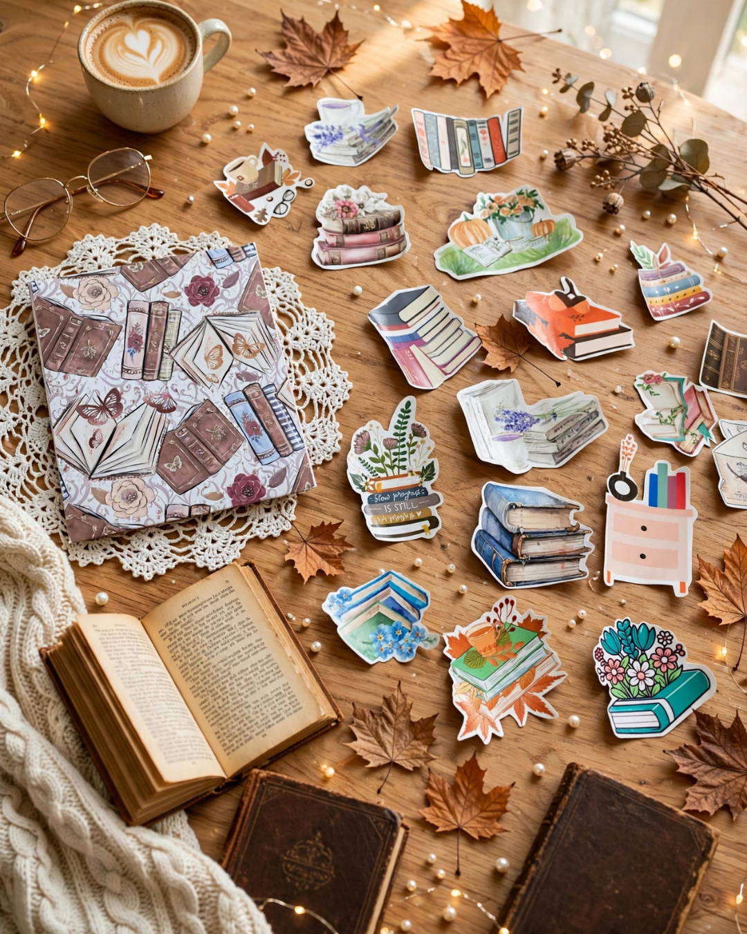 Book Illustrations for Book Lover Sticker | Stickers set
