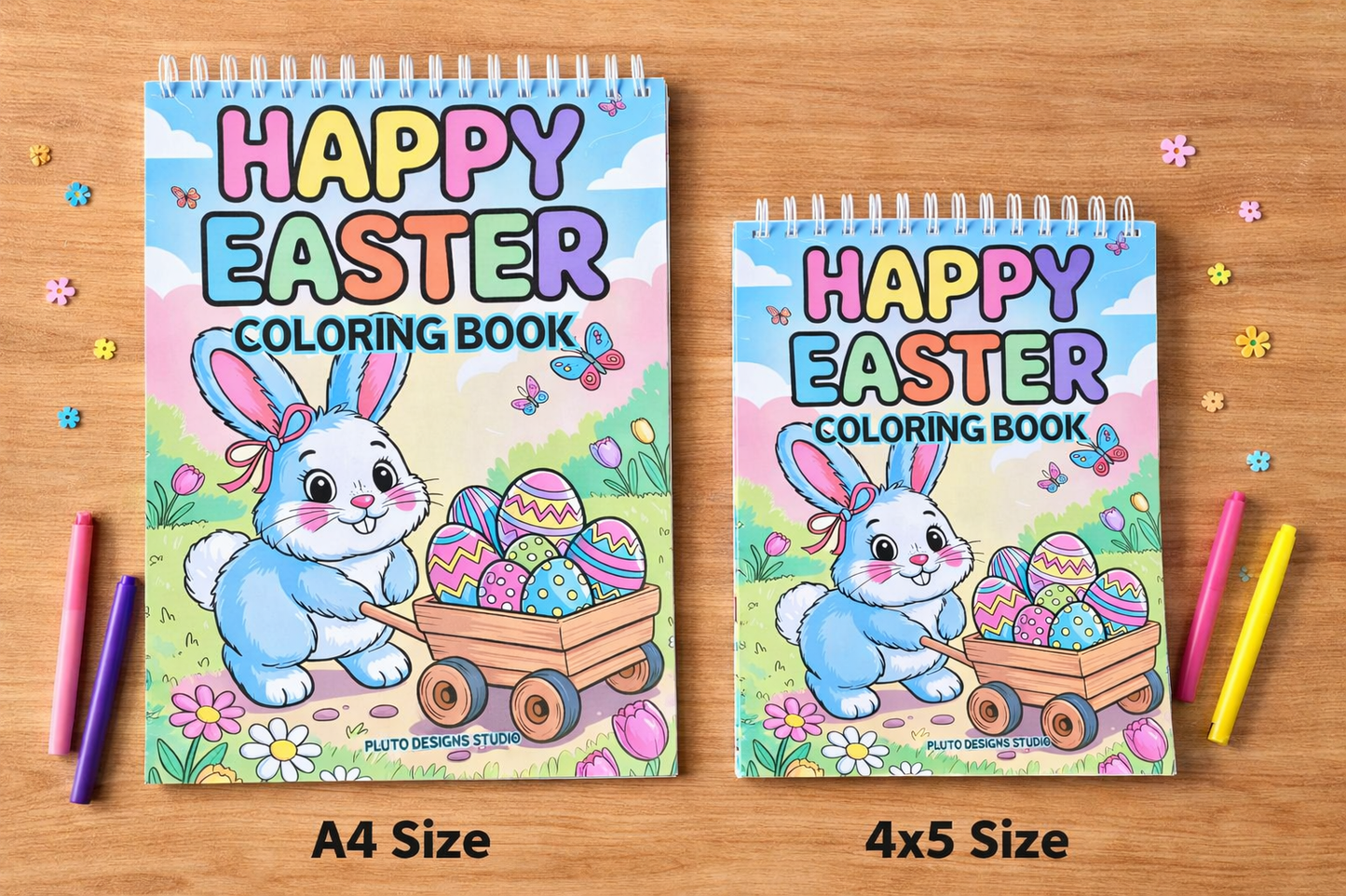 Happy Easter Coloring Book for Kids (Ages 7–12) – Cute Bunny & Easter Egg Coloring Pages | Bold &amp; Easy Designs