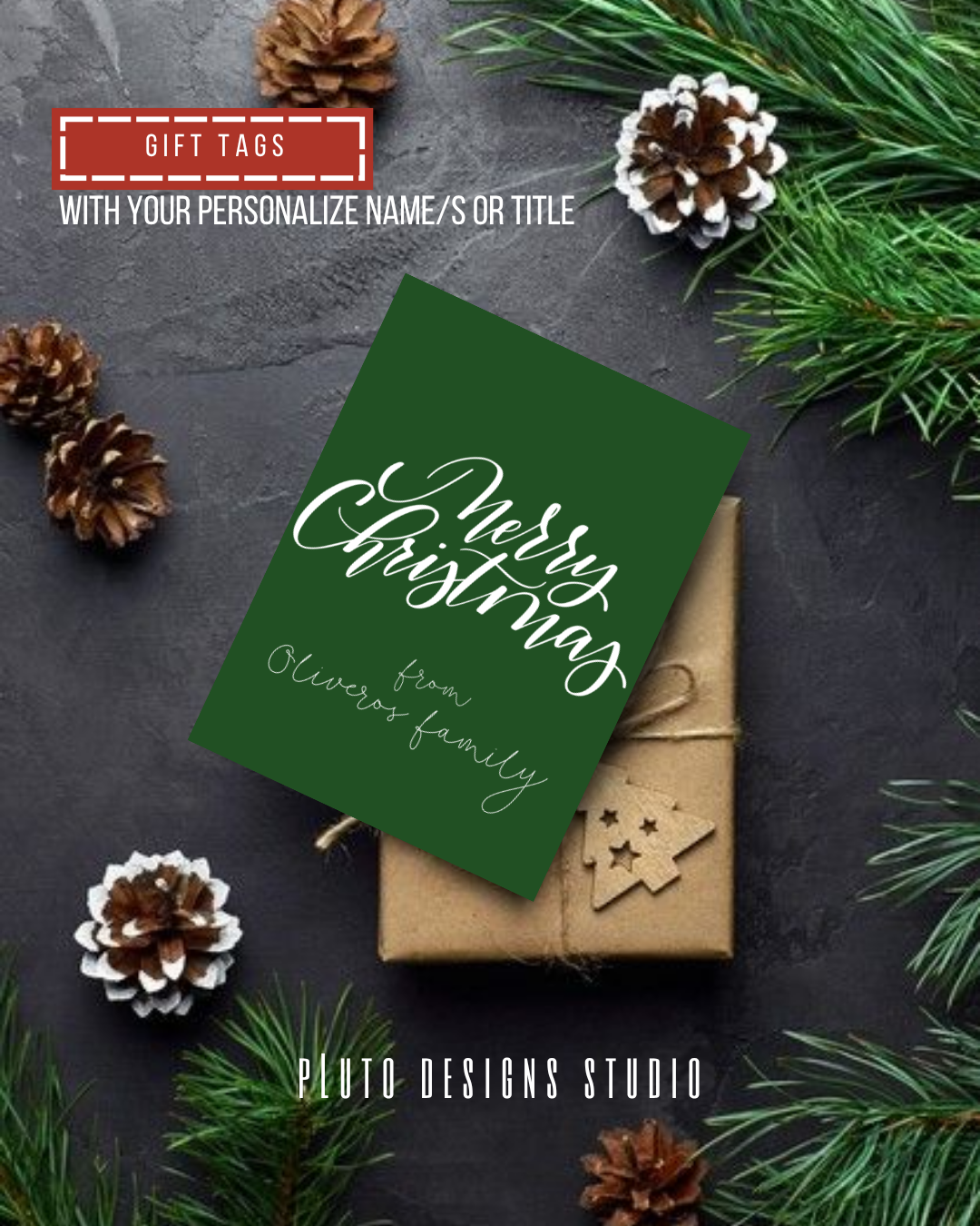 Christmas Gift Tags - Holiday Theme in Light Colors Pack of 18 (Have it personalized)