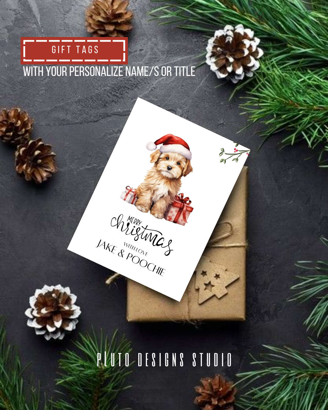 Christmas Gift Tags - Holiday Theme in Light Colors Pack of 18 (Have it personalized)