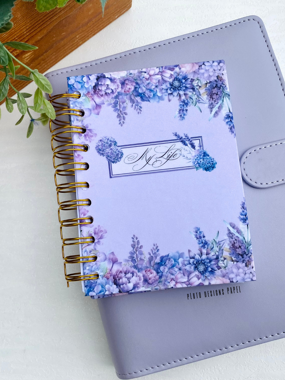 Romantic Floral 2026 Mini Planner Journal in Lavender and Blue Vintage (Undated)