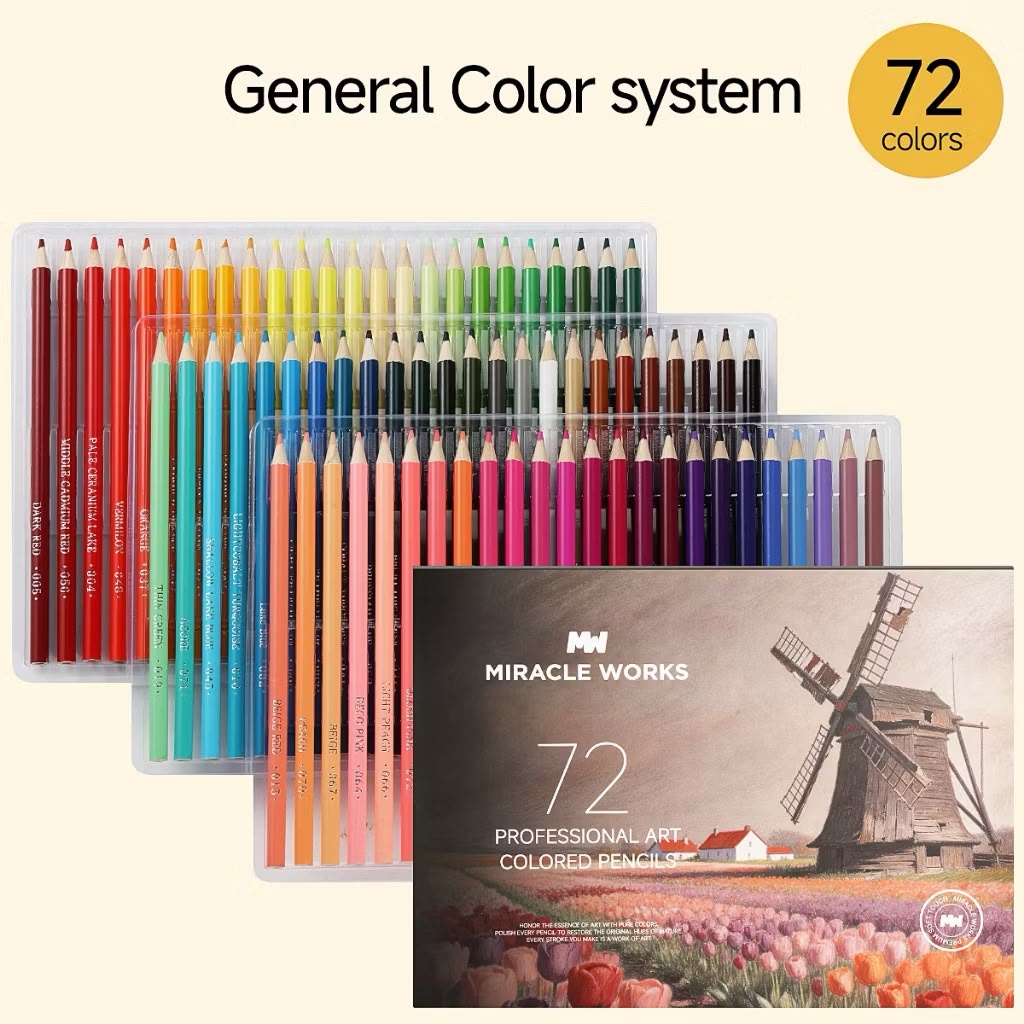Miracle Works Oil-Based Colored Pencils – Professional Artist Coloring Drawing Set | Miracle Works