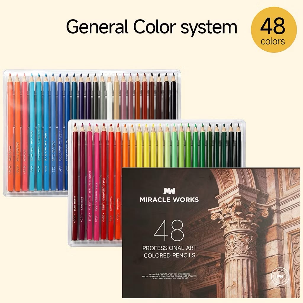 Miracle Works Oil-Based Colored Pencils – Professional Artist Coloring Drawing Set | Miracle Works