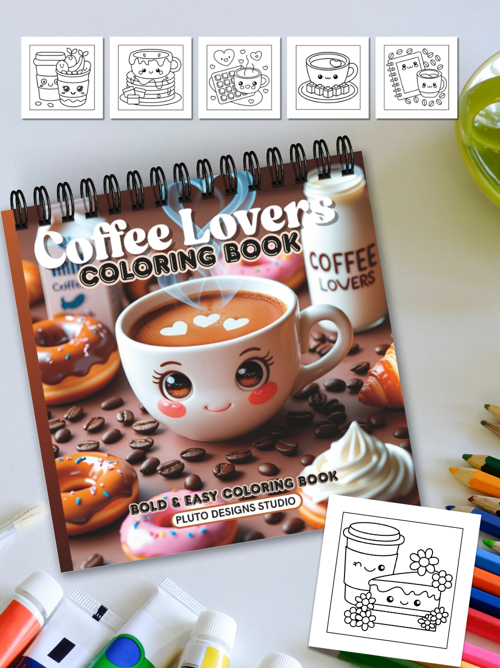 Coffee Lovers Coloring Book – Bold &amp; Easy Designs for Kids, Teens, Adults and Seniors | Gifts
