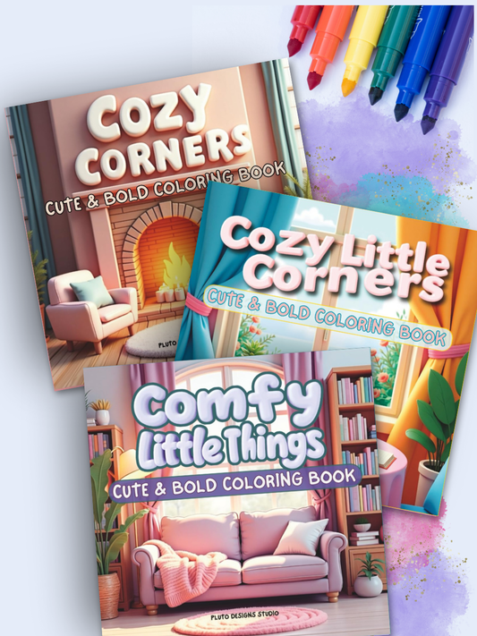 Comfy Little Corners: Coloring Book for Adults and Teens Featuring Cozy Hygge Moments and Spaces for Relaxation (Cozy Spaces Coloring)
