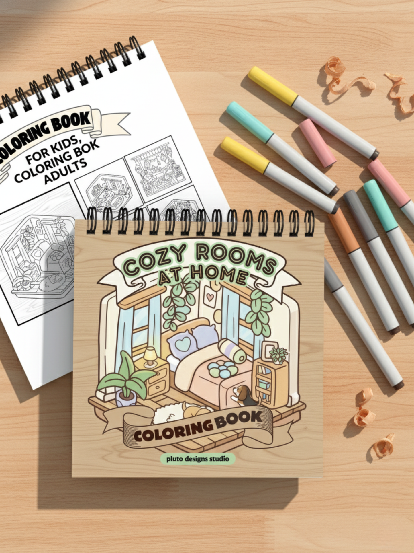 Cozy Rooms Coloring Book – Relaxing Home-Inspired Coloring Pages for All Ages (56 illustrations)