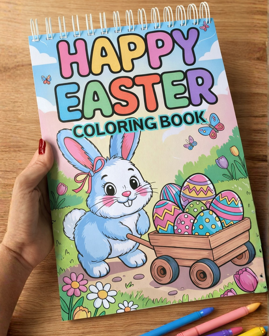Happy Easter Coloring Book for Kids (Ages 7–12) – Cute Bunny & Easter Egg Coloring Pages | Bold &amp; Easy Designs