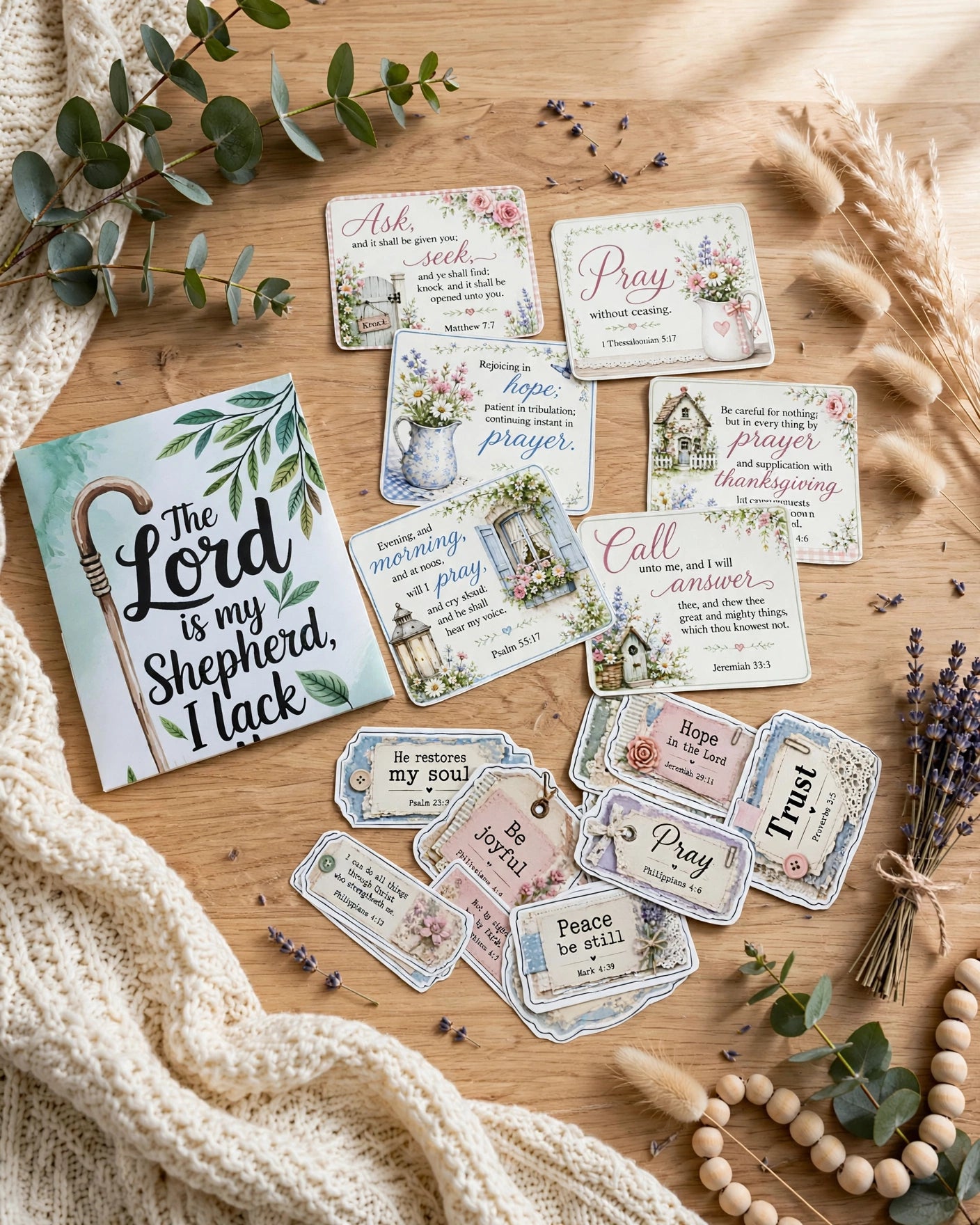 Faith & Bible Scripture Sticker Set – Christian Planner, Journal & Faith-Inspired Stickers