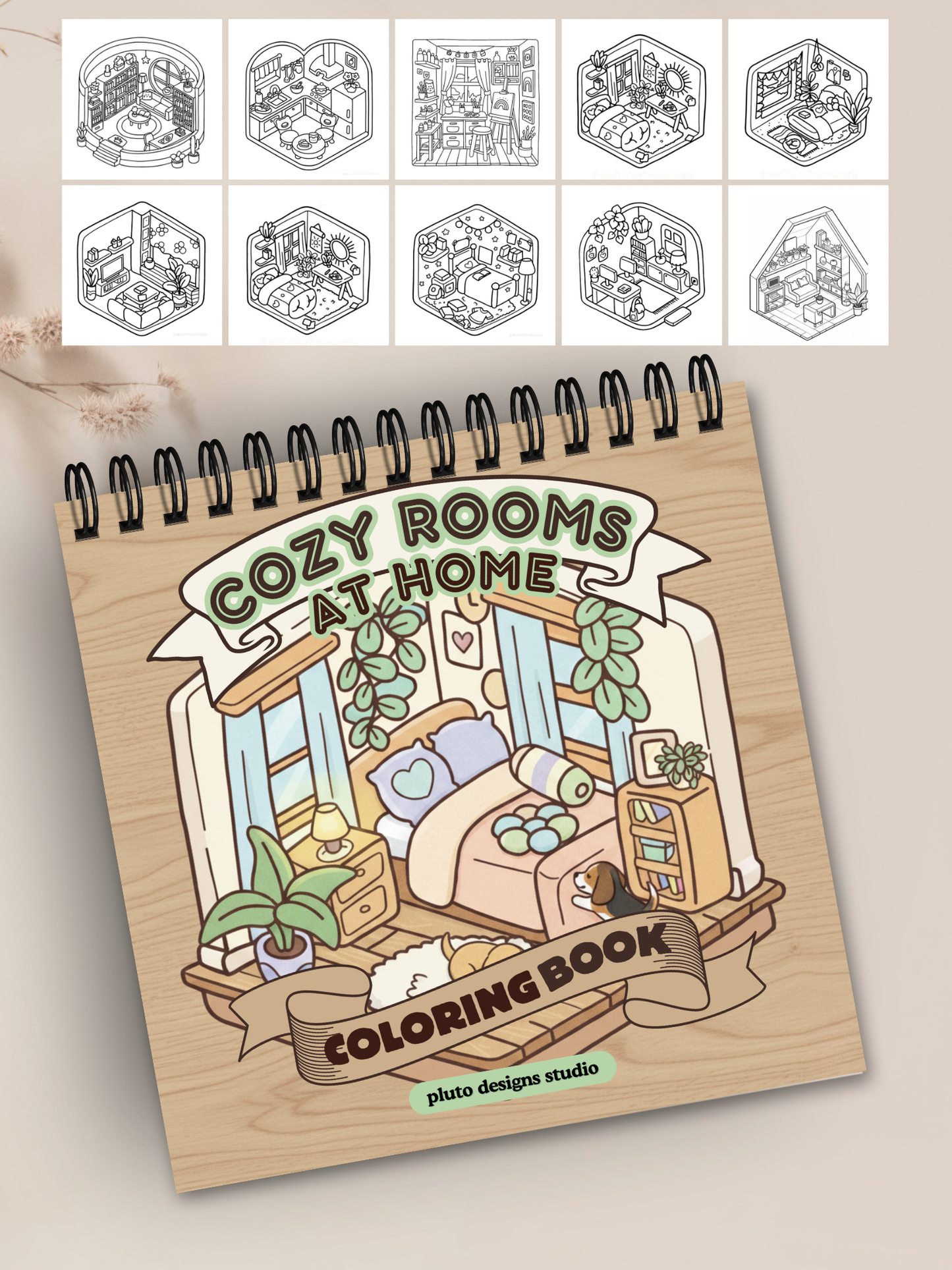 Cozy Rooms Coloring Book – Relaxing Home-Inspired Coloring Pages for All Ages (56 illustrations)