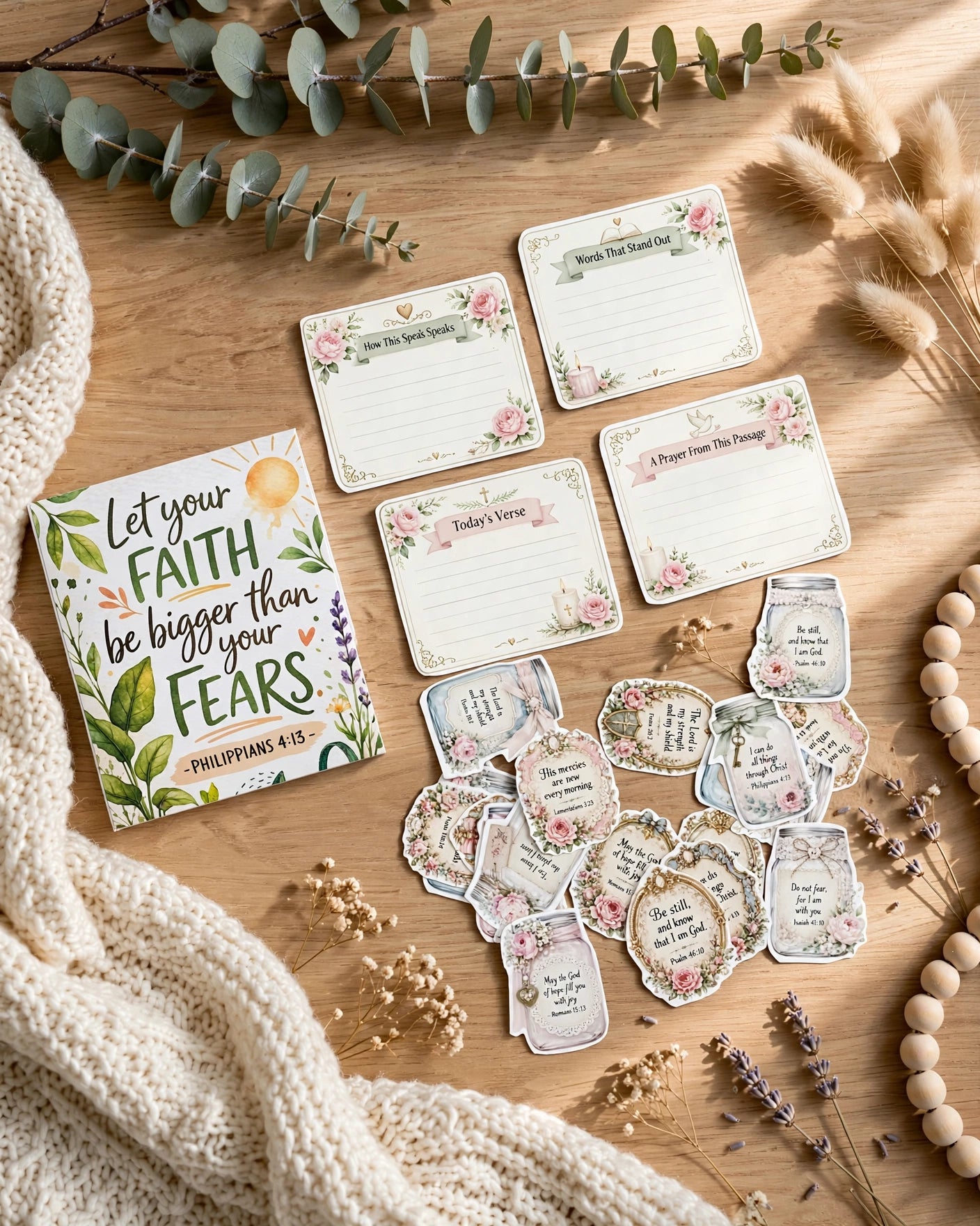 Faith & Bible Scripture Sticker Set – Christian Planner, Journal & Faith-Inspired Stickers