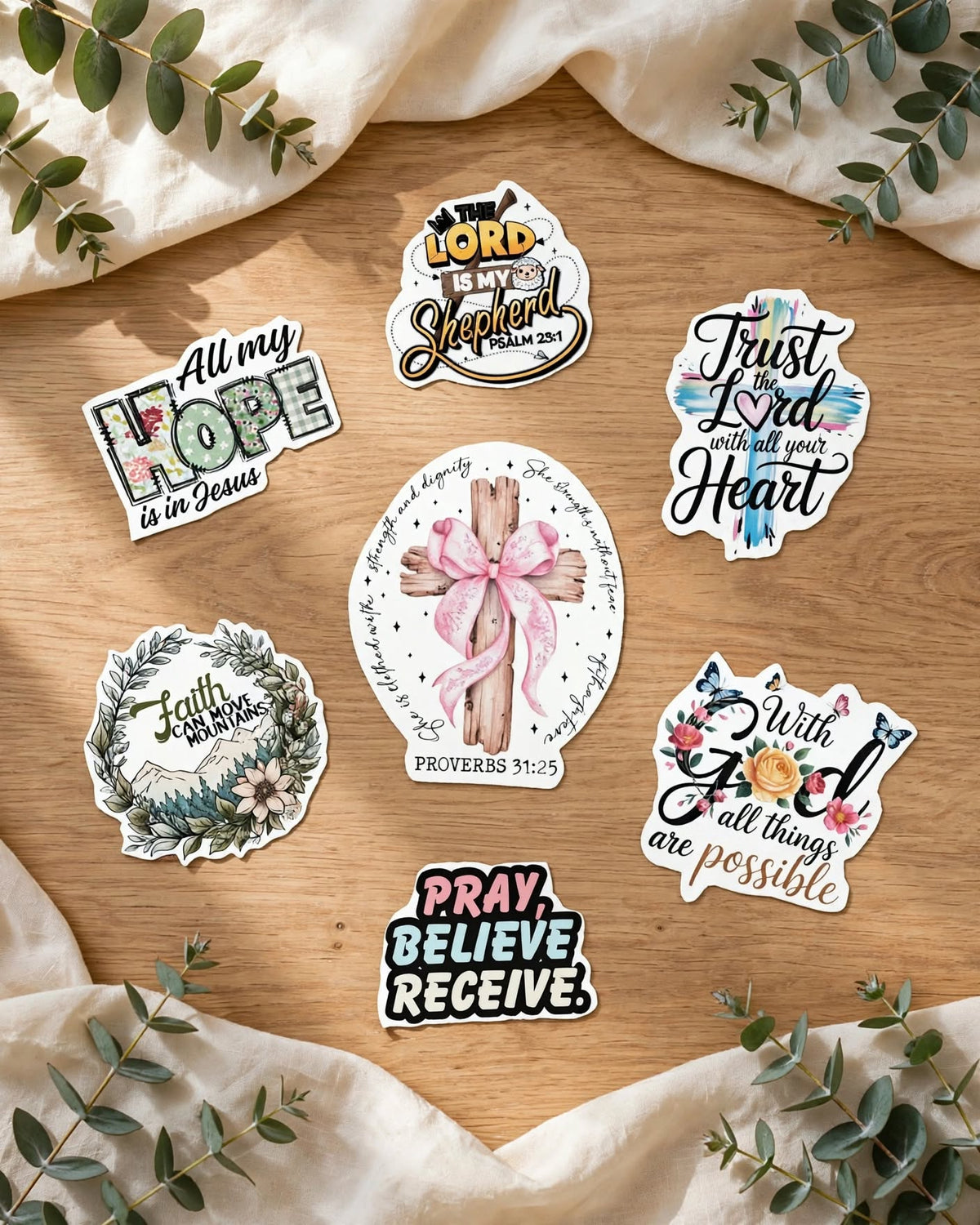 ✨ Faith & Christian Inspirational Stickers – Bible Verse & Encouragement Sticker Collection