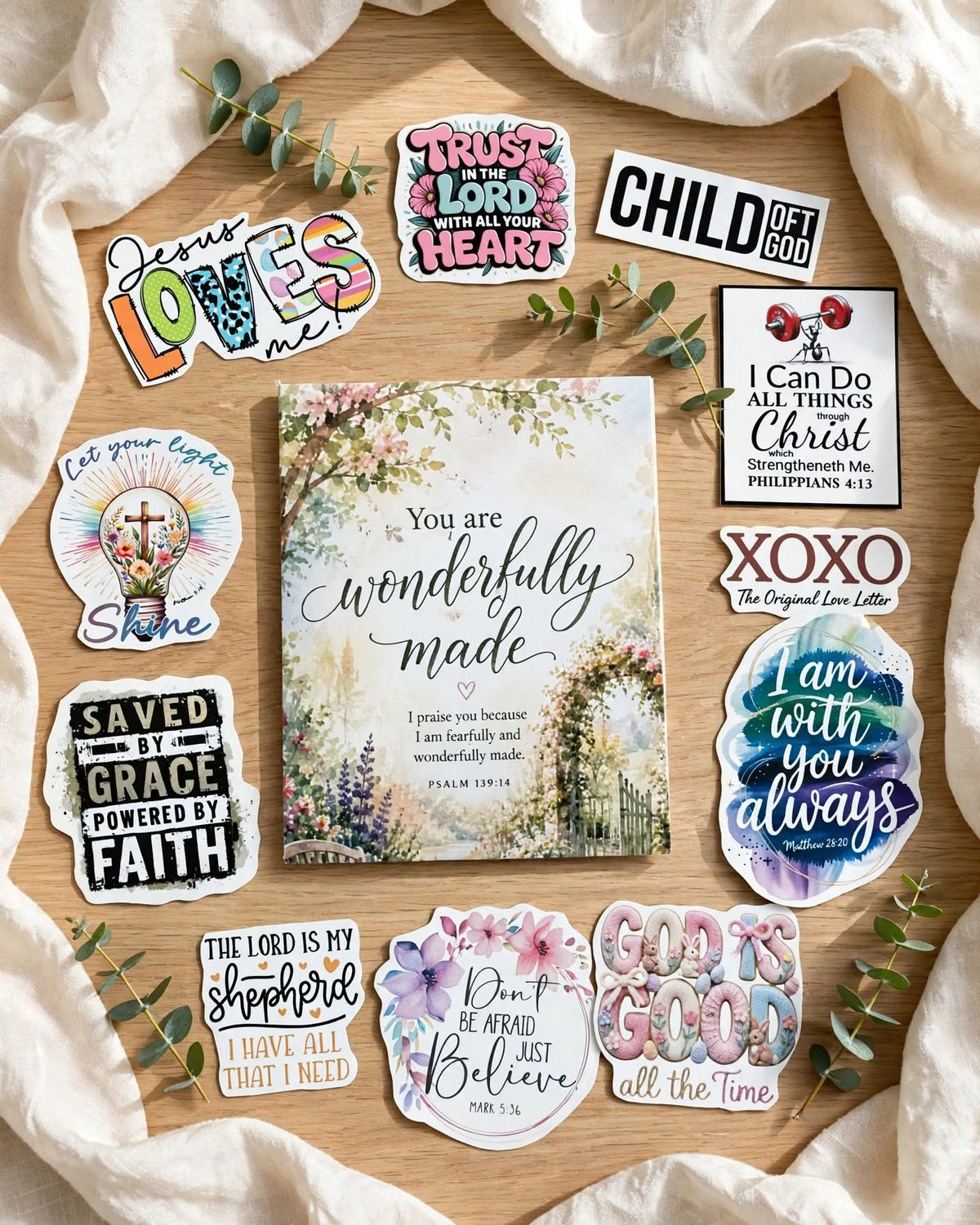 Faith & Scripture Stickers – Christian Bible Verse & Inspirational Faith Sticker Collection