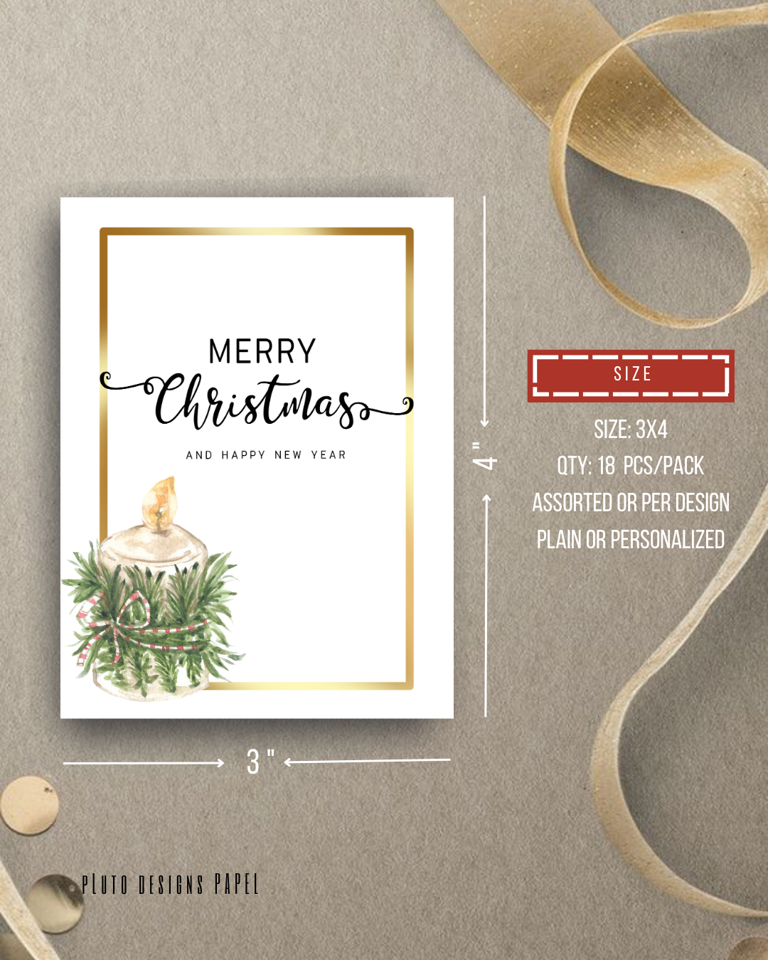 Christmas Gift Tags - Holiday Theme in Light Colors Pack of 18 (Have it personalized)