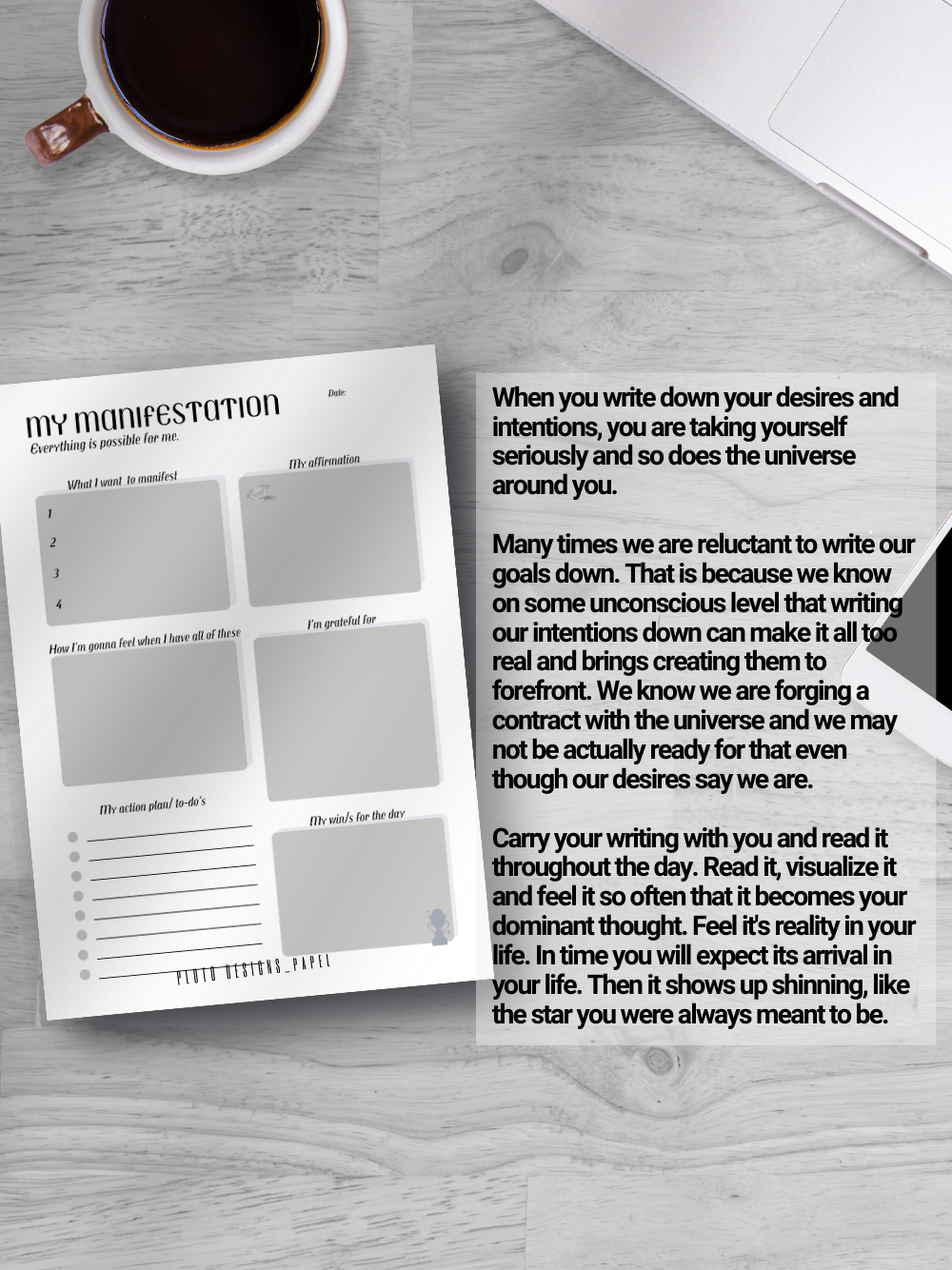 Manifestation Notepad – Daily Law of Attraction Journal Sheets for Intentions &amp; Goals