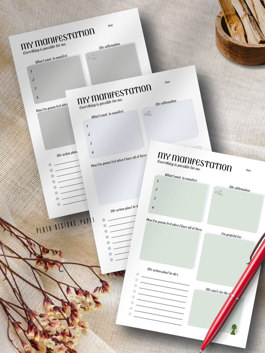 Manifestation Notepad – Daily Law of Attraction Journal Sheets for Intentions &amp; Goals