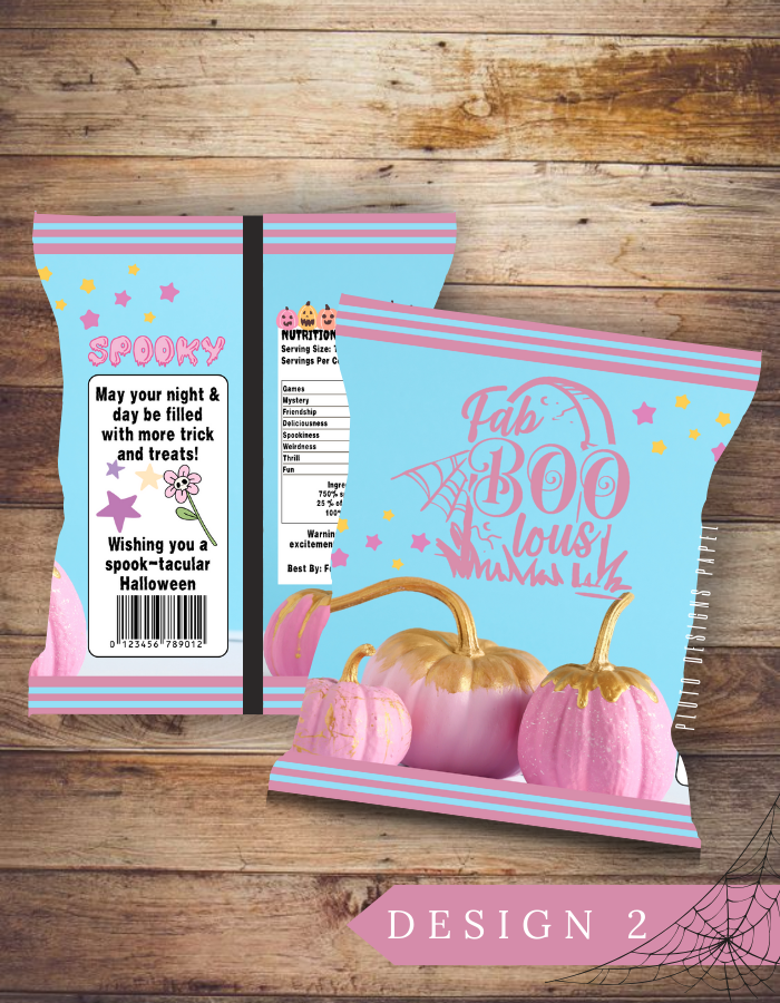 Product Description for Halloween-Themed Chip Bags for Parties (10 pcs per pack)