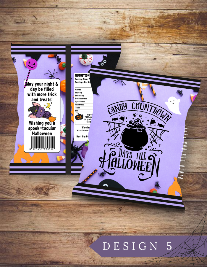 Product Description for Halloween-Themed Chip Bags for Parties (10 pcs per pack)