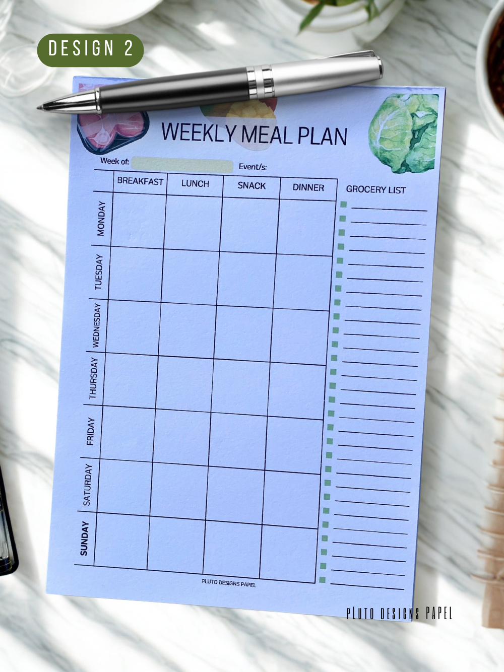 Stick On Wall Weekly Meal Planner