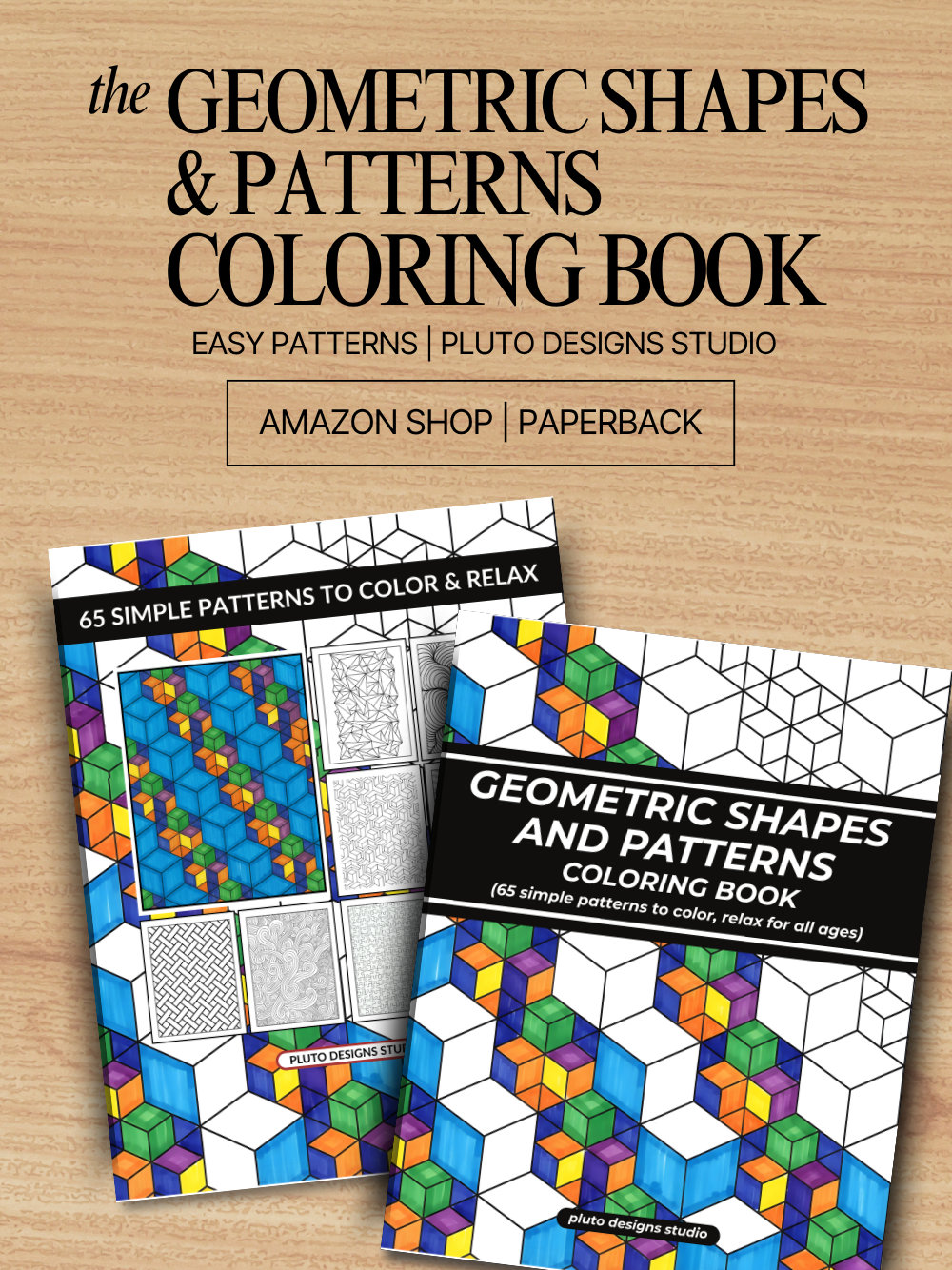 Easy Geometric Shapes & Patterns Coloring Book – 65 Relaxing Designs for All Ages